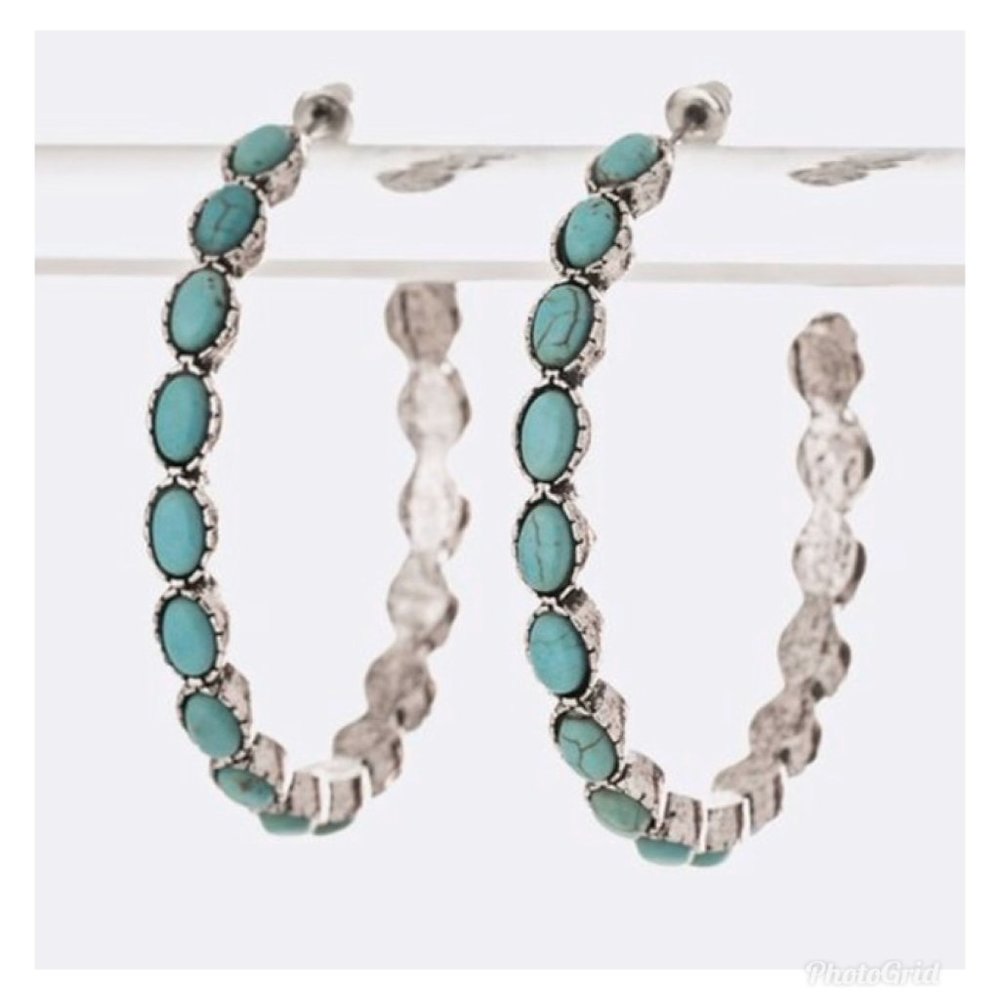 Turquoise Hoops